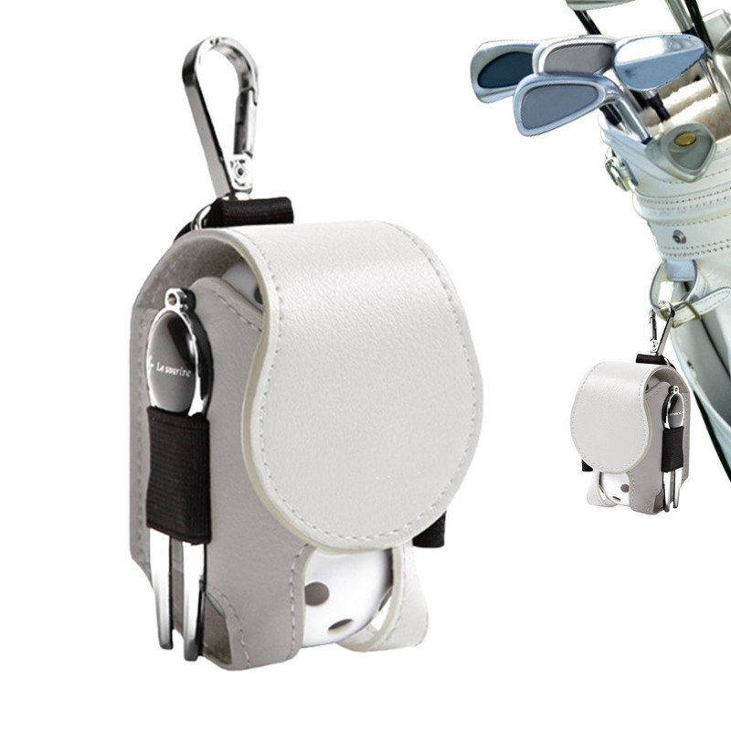 Jauns 1gab mini kabatas ādas golfa bumbiņu uzglabāšanas maisiņš, pārnēsājama golfa vidukļa turētāja soma