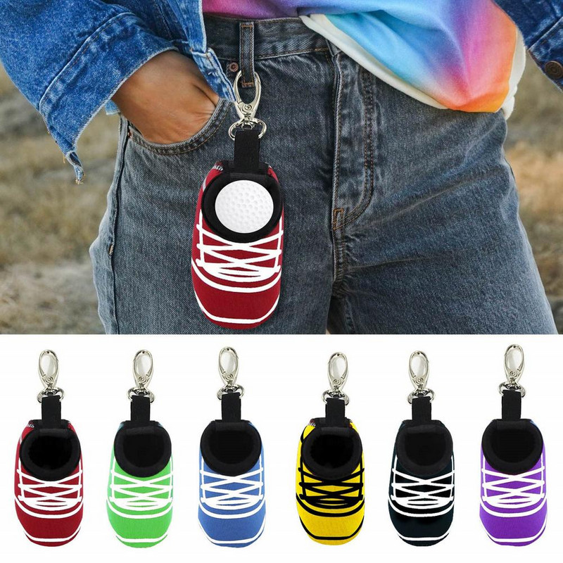 Mini golfa glabāšanas soma Izturīga golfa bumbiņu tēja glabāšanas futrāļa turētājs Vidukļa maisiņa uzglabāšanas somas konteiners ar jostasvietas jostas sprādzi