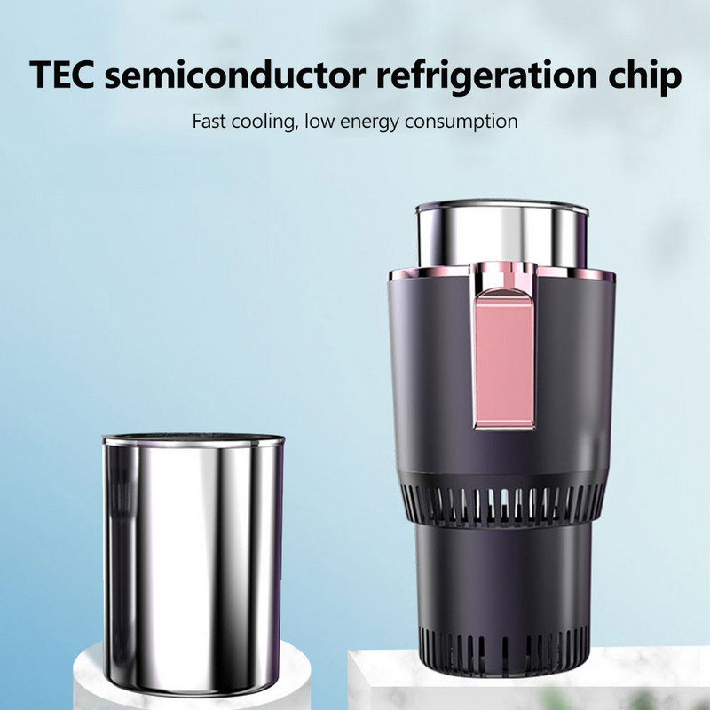 DC 12V šildytuvas Aušintuvas Smart Car Cup Automobilių šildymo aušinimo puodelis 2-in-1 Automobilių biuro puodelių laikiklis Aušinamas gėrimų kelionės Gėrimų skardinės