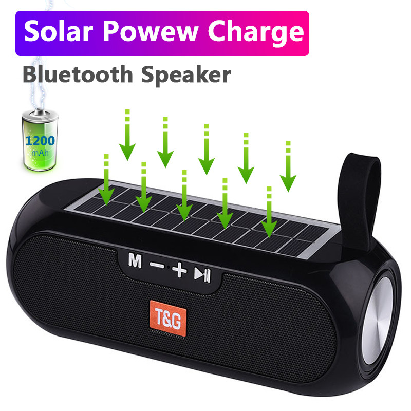 TG182 Bluetooth zvučnici za solarno punjenje 10 W Prijenosni HiFi stereo stup Wireles zvučnik Vanjski vodootporni Boombox FM radio