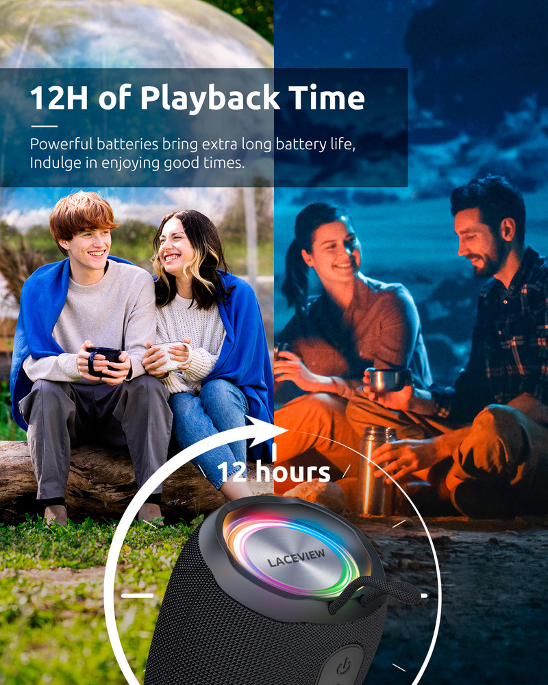 Prijenosni Bluetooth zvučnik, LED, BT5.3, MIC, TWS uparivanje IP68 Vodootporni, party, vanjski, bežični Bluetooth zvučnici