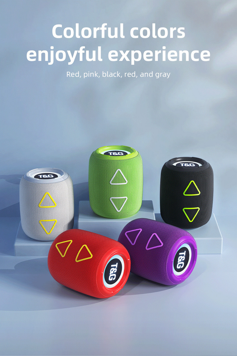 TG655 pārnēsājams skaļrunis bezvadu mūzikas LED gaismas aplis MINI skaļrunis HIFI telpiskās skaņas kvalitātes skaļrunis kolonna TWS BT5.3 Boombox