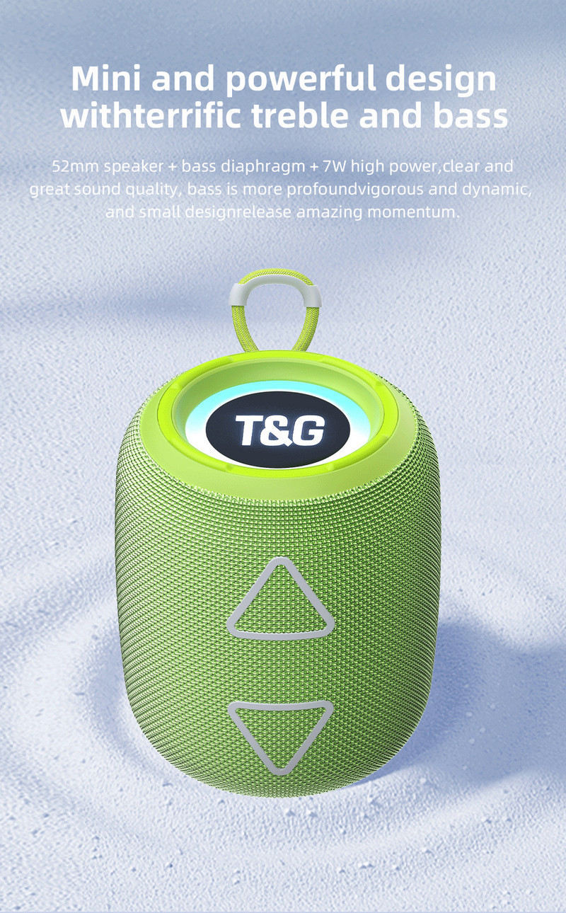TG655 pārnēsājams skaļrunis bezvadu mūzikas LED gaismas aplis MINI skaļrunis HIFI telpiskās skaņas kvalitātes skaļrunis kolonna TWS BT5.3 Boombox