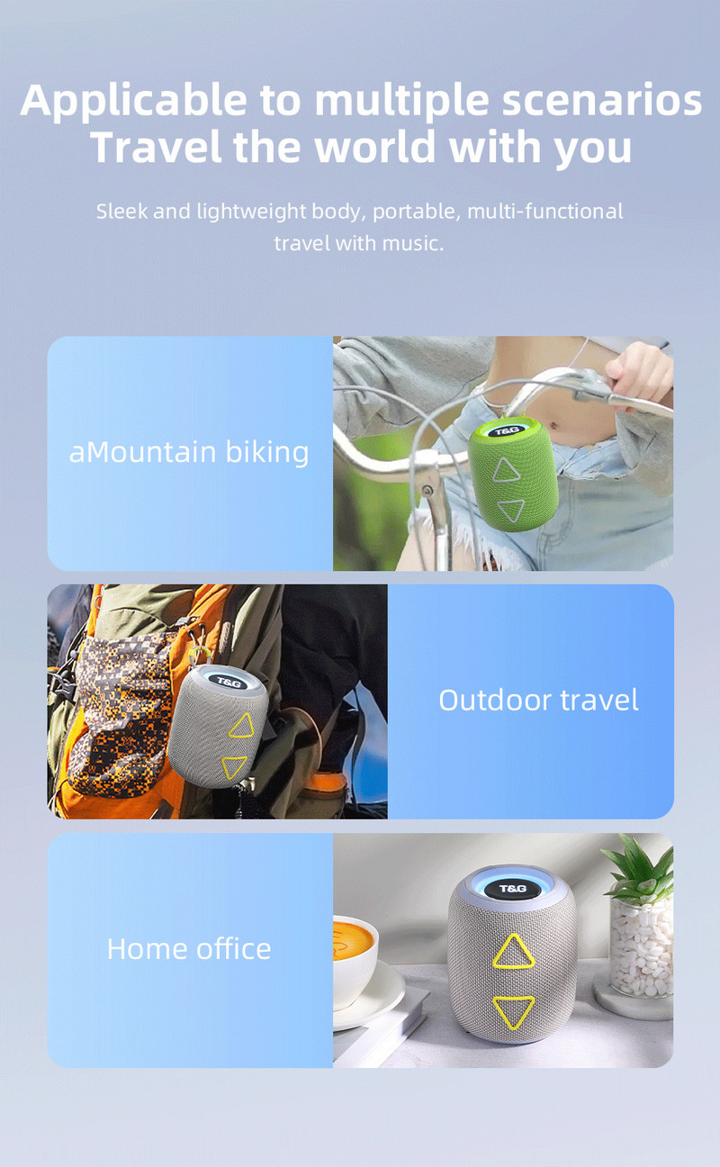 TG655 pārnēsājams skaļrunis bezvadu mūzikas LED gaismas aplis MINI skaļrunis HIFI telpiskās skaņas kvalitātes skaļrunis kolonna TWS BT5.3 Boombox