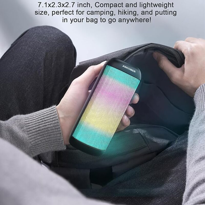 Difuzoare Bluetooth Lumini dinamice LED Difuzor portabil fără fir Împerechere TWS IPX4 Rezistent la apă Sunet stereo de 15 W