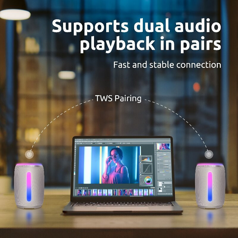 Āra pārnēsājama skaņas kaste, stereo, bezvadu TF karte AUX, RGB gaismas Bluetooth skaļrunis, piemērots mājām, kempingiem un ballītēm