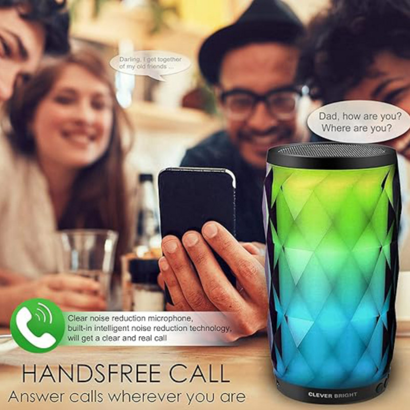 LED Bluetooth skaļrunis ar skārienjutīgu gaismu, āra pārnēsājama Skaņas kaste, piemērota nakts, pludmales, velosipēdiem, dāvanām