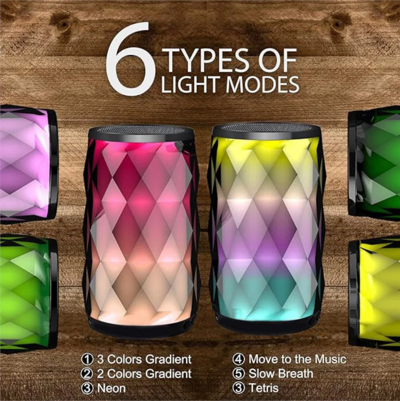 LED Bluetooth skaļrunis ar skārienjutīgu gaismu, āra pārnēsājama Skaņas kaste, piemērota nakts, pludmales, velosipēdiem, dāvanām