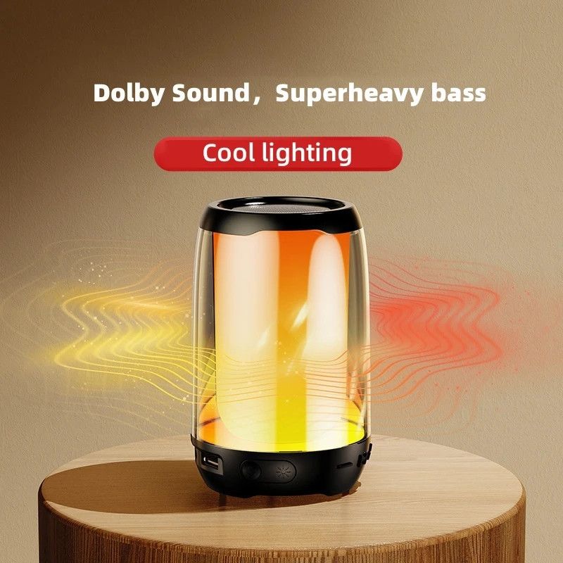 RGB nakts gaisma bezvadu Bluetooth skaļrunis atmosfēras lampas divkārši skaļruņi pārmērīgi zemi Dolby skaņas atbalsts TF karte TWS