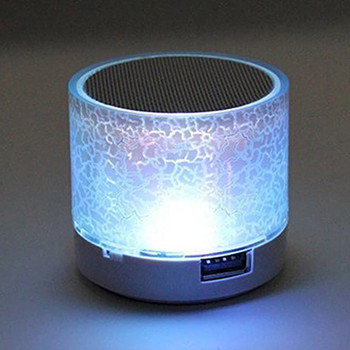 A9 Mini Portable Speaker Bluetooth Wireless Car Audio Dazzling Crack LED Lights Subwoofer Support TF SD Card USB Charging For PC