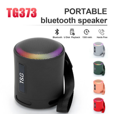 TG373 kaasaskantavad Bluetooth-kõlarid TWS Outdoor Mini Music Box 1500mAh LED-valgusega bassikõlari tugi USB/TF-kaardi nutitelefoni arvuti jaoks