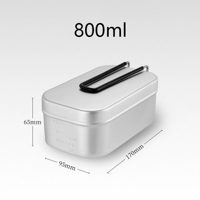 800 ml/1000 ml alumīnija kastīte pusdienu kaste ceļojumiem kempinga trauki apsildāmi galda trauki āra gatavošanai piknika kastē pusdienu pārgājienu piederumi