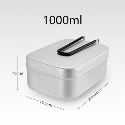 800 ml/1000 ml alumīnija kastīte pusdienu kaste ceļojumiem kempinga trauki apsildāmi galda trauki āra gatavošanai piknika kastē pusdienu pārgājienu piederumi