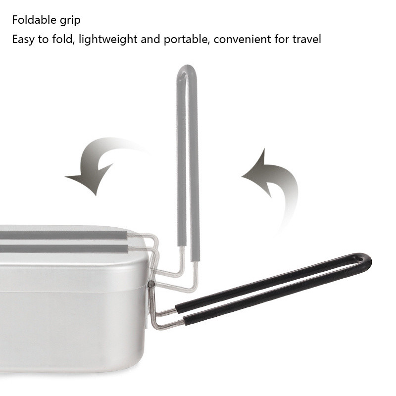 800 ml/1000 ml alumīnija kastīte pusdienu kaste ceļojumiem kempinga trauki apsildāmi galda trauki āra gatavošanai piknika kastē pusdienu pārgājienu piederumi