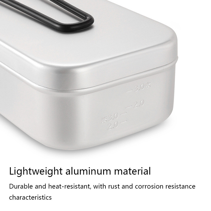 800 ml/1000 ml alumīnija kastīte pusdienu kaste ceļojumiem kempinga trauki apsildāmi galda trauki āra gatavošanai piknika kastē pusdienu pārgājienu piederumi