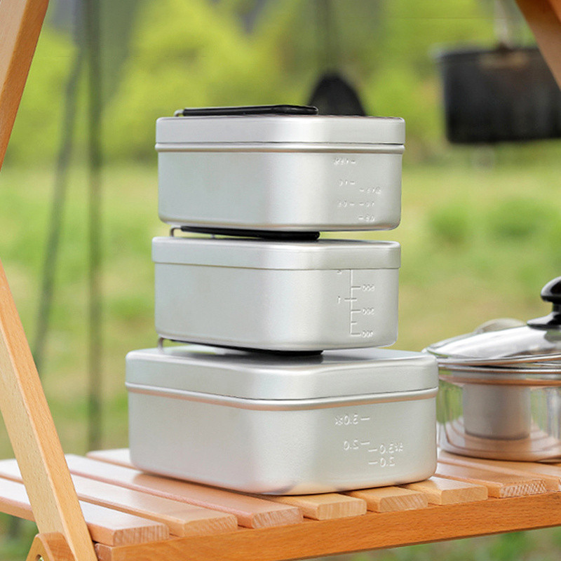 800 ml/1000 ml alumīnija kastīte pusdienu kaste ceļojumiem kempinga trauki apsildāmi galda trauki āra gatavošanai piknika kastē pusdienu pārgājienu piederumi