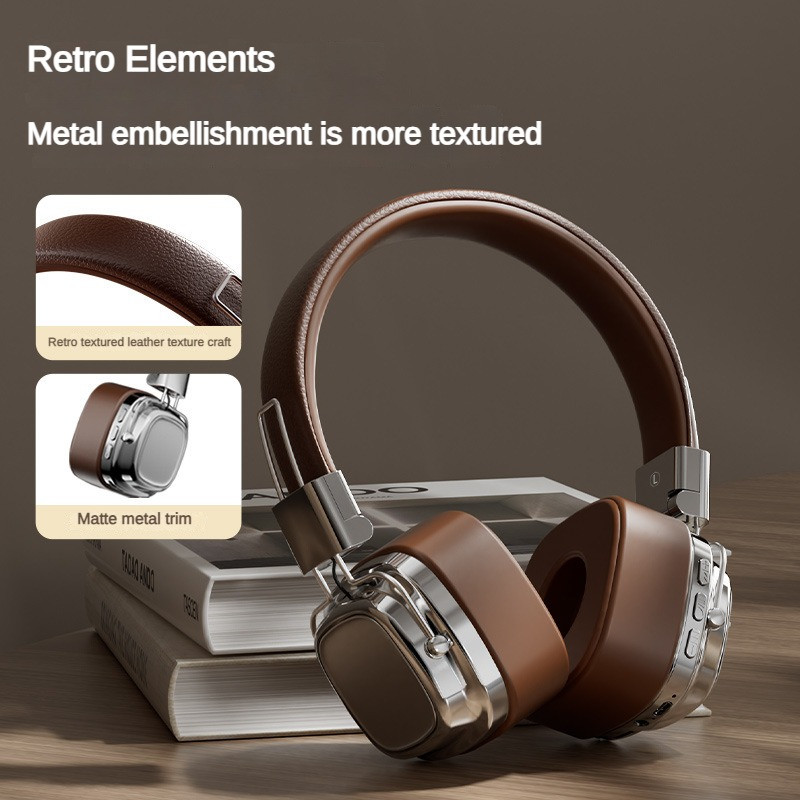 2024. gada jaunās CR-8 Classic Over Ear austiņas Studio Dj Stereo Bluetooth5.3 Bezvadu retro austiņas Touch Control C tipa austiņas