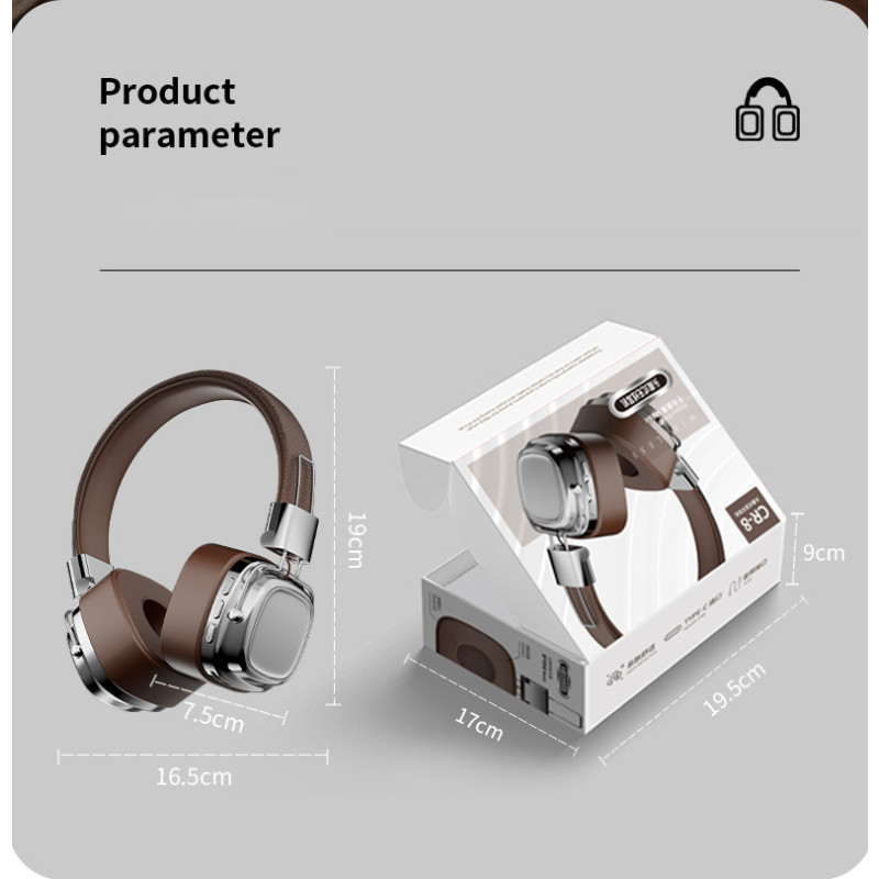 2024. gada jaunās CR-8 Classic Over Ear austiņas Studio Dj Stereo Bluetooth5.3 Bezvadu retro austiņas Touch Control C tipa austiņas
