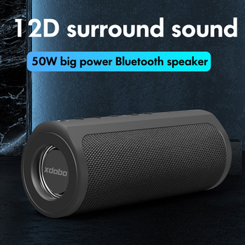 XDOBO 50W Bluetooth ηχείο φορητό IPX7 TWS ασύρματο ηχείο BT TF Αναπαραγωγή Outdoor Heavy Bass 6600mAh Power Bank για Smartphone