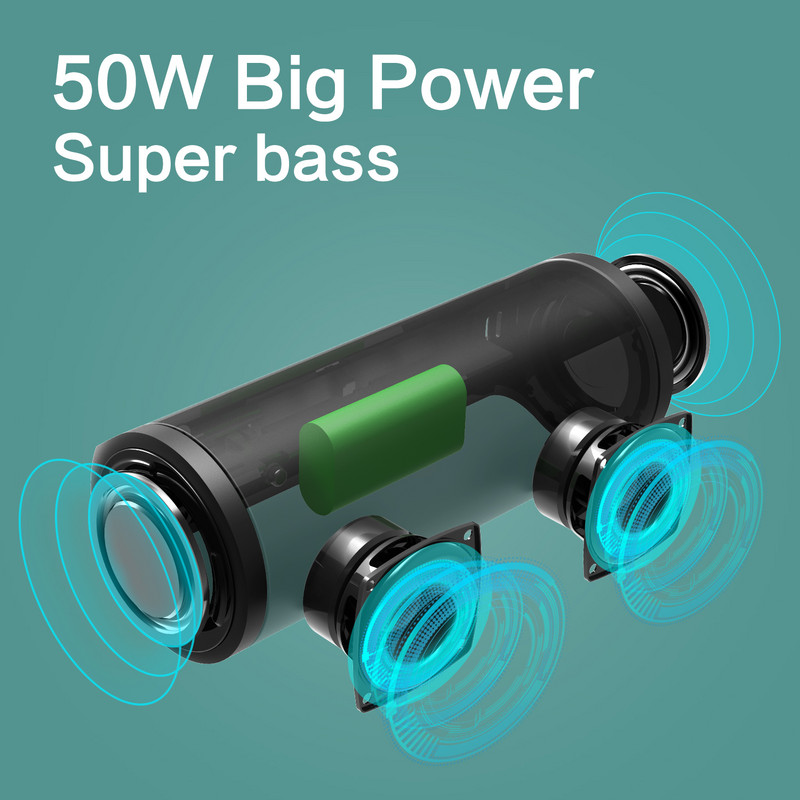 XDOBO 50 W Bluetooth skaļrunis pārnēsājams IPX7 TWS bezvadu skaļrunis BT TF Play Outdoor Heavy Bass 6600mAh barošanas banka viedtālrunim