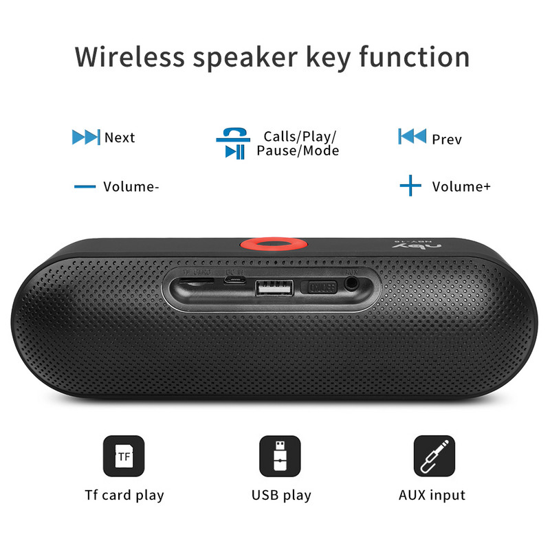 NBY18 portatīvie Bluetooth bezvadu mini skaļruņi Mūzika 3D stereo telpiskās skaņas atbalsts TF karte FM radio zemfrekvences skaļrunis skaļrunis karstā izpārdošana