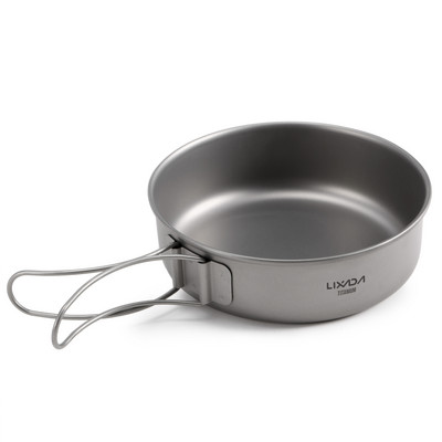 1 tk/3 tk Titaanist kausside komplekt Ülikerge titaanist õhtusööginõu koos kokkupandavate käepidemetega matkamiseks väljas matkamiseks