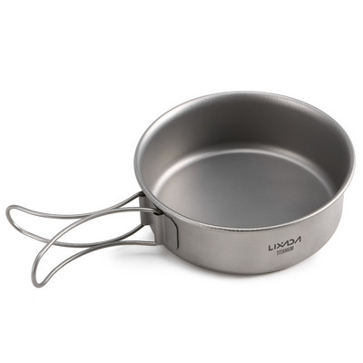 1 tk/3 tk Titaanist kausside komplekt Ülikerge titaanist õhtusööginõu koos kokkupandavate käepidemetega matkamiseks väljas matkamiseks