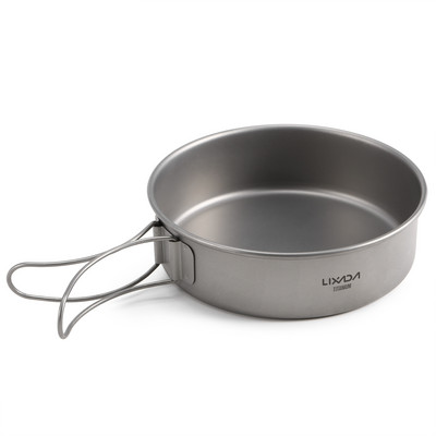 1 tk/3 tk Titaanist kausside komplekt Ülikerge titaanist õhtusööginõu koos kokkupandavate käepidemetega matkamiseks väljas matkamiseks