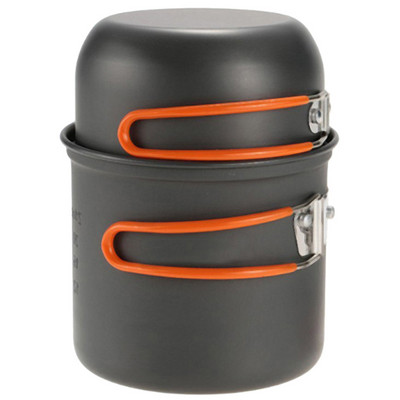 Kämpingu pikniku grillpott ühe piknikuga kaasaskantav kokkupandav õuepotti komplekt 1 inimesele toiduvalmistamiseks mõeldud lauanõud, piknikupotid