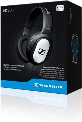 Sennheiser HD 206 Стерео слушалки Безжични Bluetooth слушалки Комфортно активно намаляване на шума Hi Fi слушалки Бас слушалки