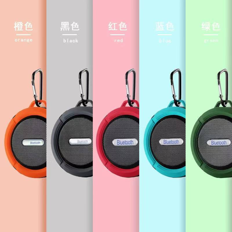 C6 pārnēsājamais Bluetooth skaļrunis bezvadu ūdensnecaurlaidīgs piesūceknis āra sporta skaņas kārba mini audio zemfrekvences skaļrunis TF mobilais skaļrunis