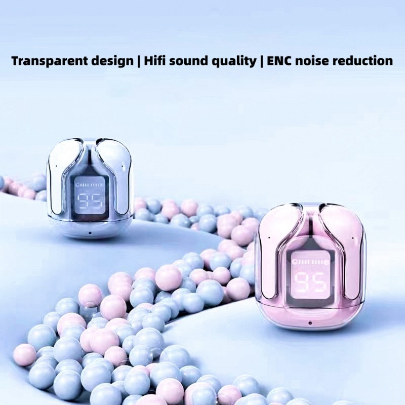 Originalios AIR31 TWS Belaidės BT Ausinės Ausinės Skaidrios Mini Ausinės HIFI LED Power Digital Display Stereo Sound Ausinės