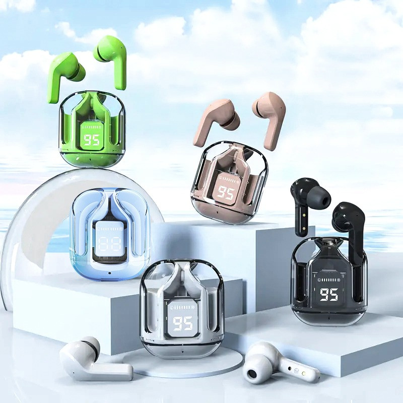 Originalios AIR31 TWS Belaidės BT Ausinės Ausinės Skaidrios Mini Ausinės HIFI LED Power Digital Display Stereo Sound Ausinės