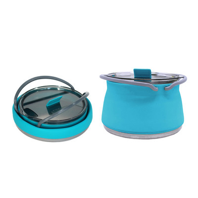 Saliekams mini ūdens katls, silikona ūdens tējkanna ar rokturi, ūdens pārnēsājams āra kempinga ceļojumu pašbraucošs trauks