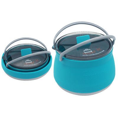 Saliekams mini ūdens katls, silikona ūdens tējkanna ar rokturi, ūdens pārnēsājams āra kempinga ceļojumu pašbraucošs trauks