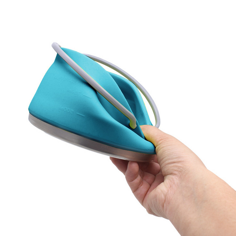 Saliekams mini ūdens katls, silikona ūdens tējkanna ar rokturi, ūdens pārnēsājams āra kempinga ceļojumu pašbraucošs trauks