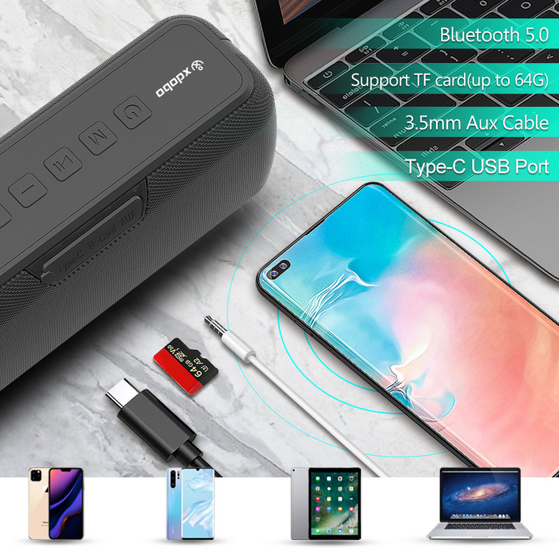 XDOBO X8 60 W pārnēsājami ar Bluetooth saderīgi skaļruņi 6600 mAh bass ar zemfrekvences skaļruņa skaņas kārbu bezvadu ūdensizturīgs TWS Boombox