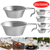 1/2 gab. Āra saliekamā bļoda 300 ml/500 ml nerūsējošā tērauda kempinga bļoda Ēdienu gatavošanai Pārgājieniem Ceļojuma piknika trauku Sierra krūzes