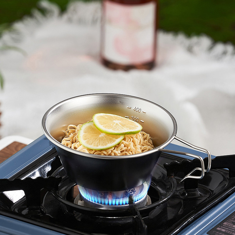 1/2 gab. Āra saliekamā bļoda 300 ml/500 ml nerūsējošā tērauda kempinga bļoda Ēdienu gatavošanai Pārgājieniem Ceļojuma piknika trauku Sierra krūzes