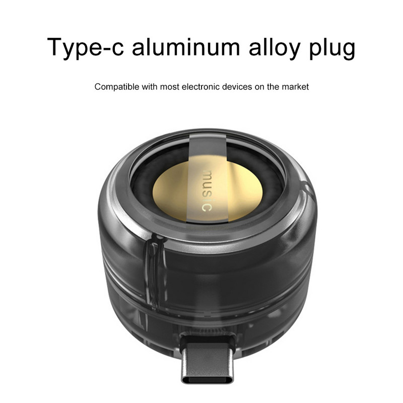 C tipa mini tālruņa skaļrunis, pārnēsājams uzlādējams spraudnis ar dzidru basu skaļruni, universāls kompaktajam mobilajam tālrunim