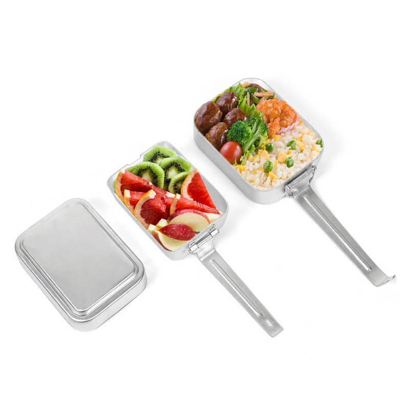 Āra netīrumu skārda komplekts alumīnija kempinga virtuves piederumu komplekts pusdienu kastes pārtikas trauks ar vāku pārgājieniem ar mugursomu piknikam