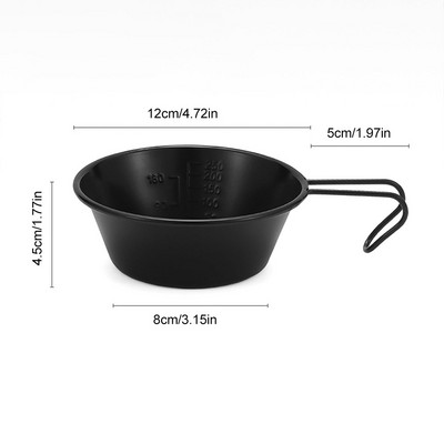 300 ml āra saliekamā bļoda 304 nerūsējošā tērauda kempinga bļoda pārnēsājams trauks Sierra Cup sakraujāms kempings piknika grilēšanas rīks