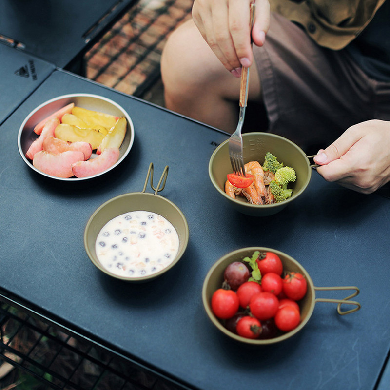 300 ml āra saliekamā bļoda 304 nerūsējošā tērauda kempinga bļoda pārnēsājams trauks Sierra Cup sakraujāms kempings piknika grilēšanas rīks