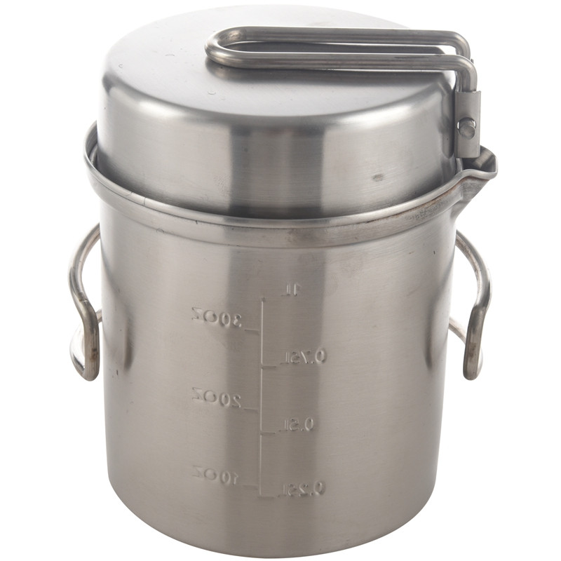 Oală de gătit portabilă Rucsac în aer liber Pescuit Drumeții Oală din oțel inoxidabil