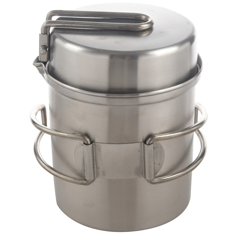 Oală de gătit portabilă Rucsac în aer liber Pescuit Drumeții Oală din oțel inoxidabil
