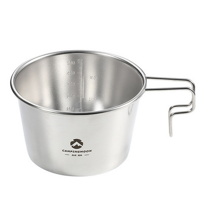 600 ml Sierra Cup zdjela za kampiranje od nehrđajućeg čelika za kampiranje na otvorenom, planinarenje, ruksak, piknik, lonac za kuhanje, lagano posuđe