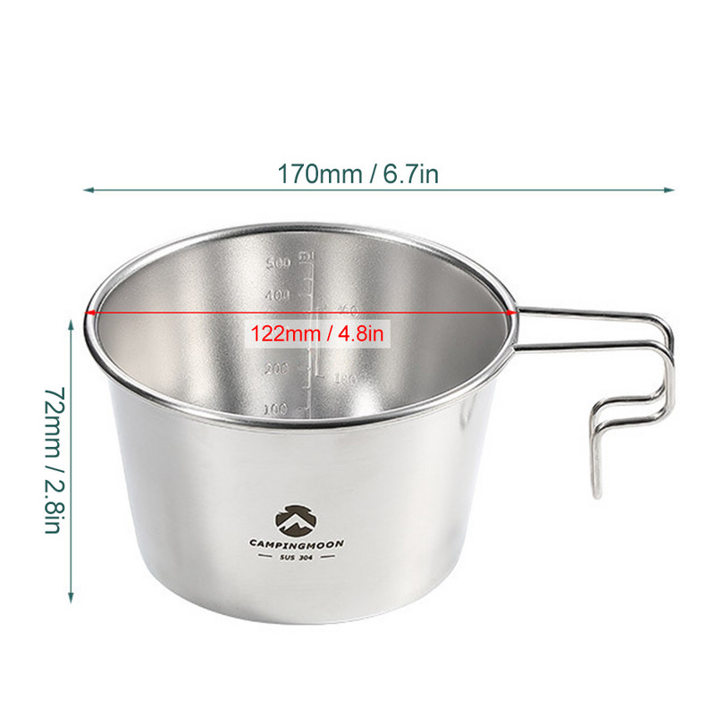 600 ml Sierra Cup zdjela za kampiranje od nehrđajućeg čelika za kampiranje na otvorenom, planinarenje, ruksak, piknik, lonac za kuhanje, lagano posuđe