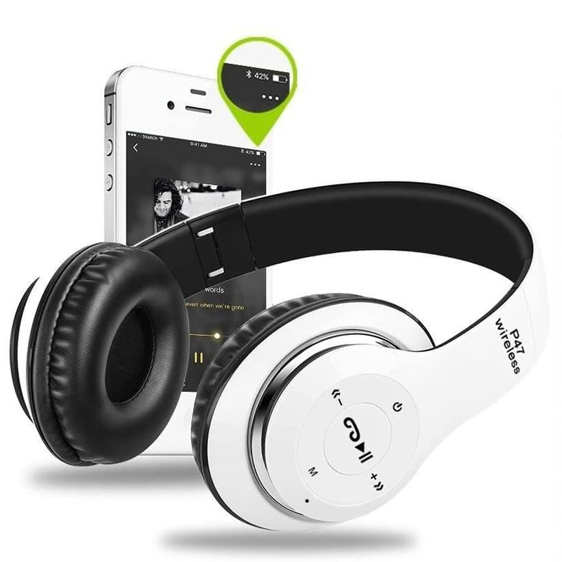 Brīvroku bezvadu austiņas trokšņu slāpēšanas austiņas atmiņas karte Austiņas P47 austiņas Bluetooth Head Phone iPhone Xiaomi