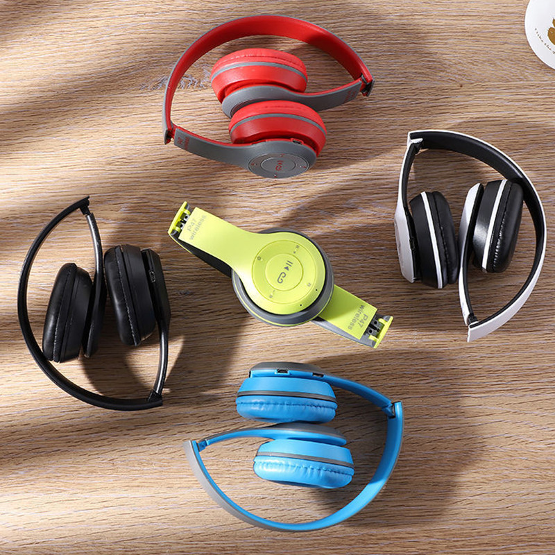 Brīvroku bezvadu austiņas trokšņu slāpēšanas austiņas atmiņas karte Austiņas P47 austiņas Bluetooth Head Phone iPhone Xiaomi