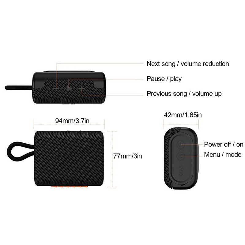 Go 3 Red Sound Box Subwoofere bas puternice Mini difuzor wireless Difuzor de petrecere GO3 Caixa De Som Sistem de sunet Bluetooth Muzică